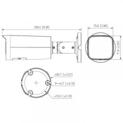 IP-видеокамера 4 Мп Dahua DH-IPC-HFW2449T-AS-IL-BE (3.6 мм) с двойной подсветкой для системы видеонаблюдения